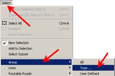 Select polygons of given type