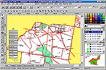 Screenshot of GPS mapping software